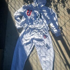 Women’s Light Gray Sweatpants & Hoodie Set